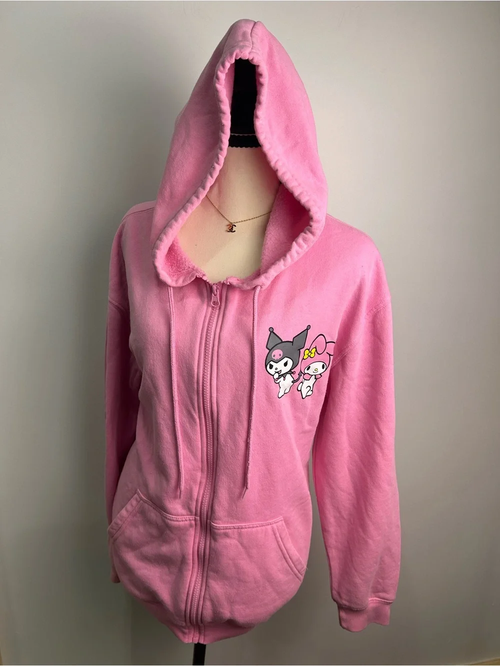 Sanrio Pink Kuromi & My Melody Hooded Zip-Up Jacket